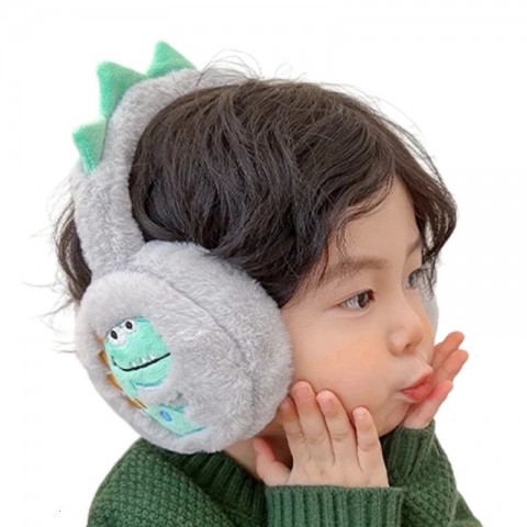 Cute Dinosaur Printed Soft Ear Muffs for Boys and Girls - Winter Accessories 241206