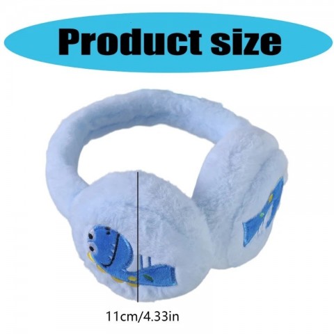 Cute Dinosaur Printed Soft Ear Muffs for Boys and Girls - Winter Accessories 241206
