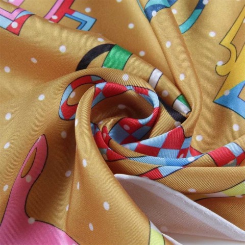 Pobing Women's Elegant Twill Silk Scarf, Long Shawl, Headscarf H25424