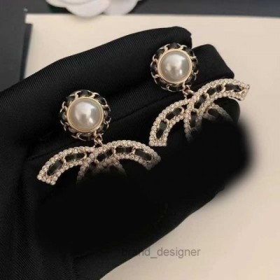 18K Gold Plated C-Letter Stud Earrings for Women with Crystal Hearts
