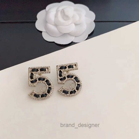 18K Gold Plated C-Letter Stud Earrings for Women with Crystal Hearts