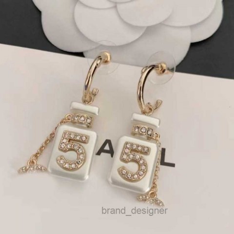 18K Gold Plated C-Letter Stud Earrings for Women with Crystal Hearts