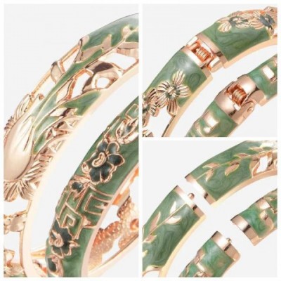 Unisex Gothic Bangle Bracelets Set in Silver Plated with Onyx - CL250212