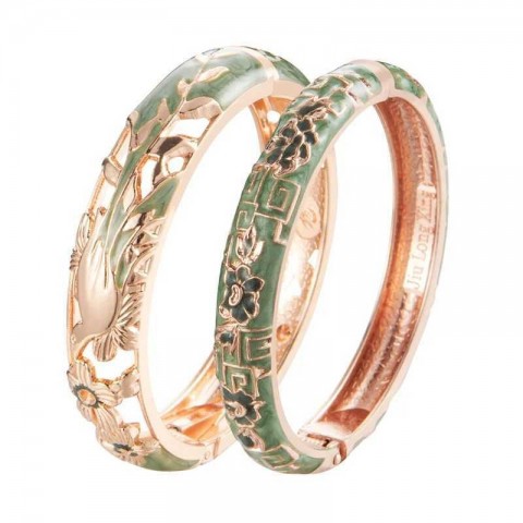 Unisex Gothic Bangle Bracelets Set in Silver Plated with Onyx - CL250212