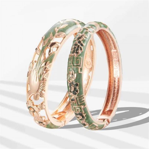 Unisex Gothic Bangle Bracelets Set in Silver Plated with Onyx - CL250212