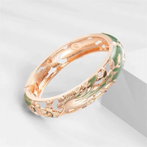 Unisex Gothic Bangle Bracelets Set in Silver Plated with Onyx - CL250212