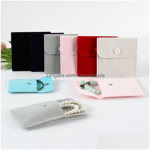 Luxury Velvet Jewelry Pouches 10x10cm for Women's Necklaces, Bracelets & Accessories