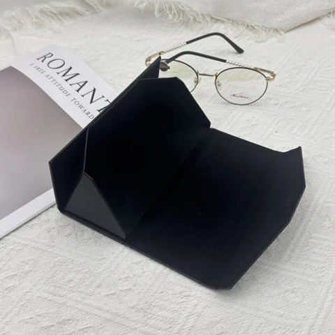 Folding Ultra-Light Black Glasses Case for Myopia Eyewear