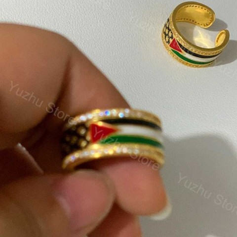 Elegant 18K Gold Plated Adjustable Band Ring with Zircon for Women