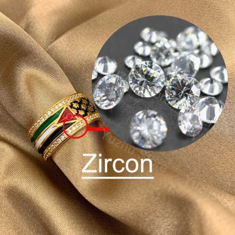 Elegant 18K Gold Plated Adjustable Band Ring with Zircon for Women