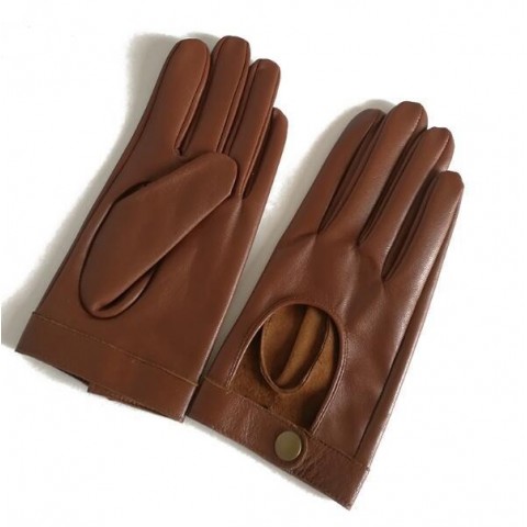 Women's Fashion Red Green Leather Rivet Punk Motorcycle Gloves R749