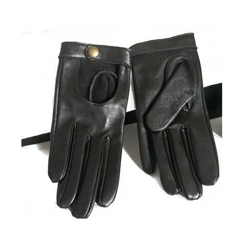Women's Fashion Red Green Leather Rivet Punk Motorcycle Gloves R749