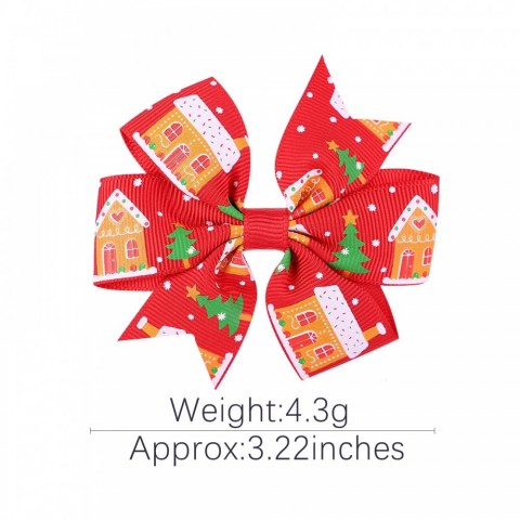 Christmas Hair Bow Clips for Holiday Accessories - 60 Pieces per Batch