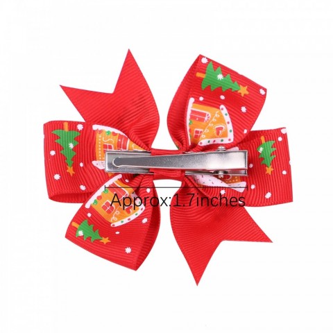 Christmas Hair Bow Clips for Holiday Accessories - 60 Pieces per Batch