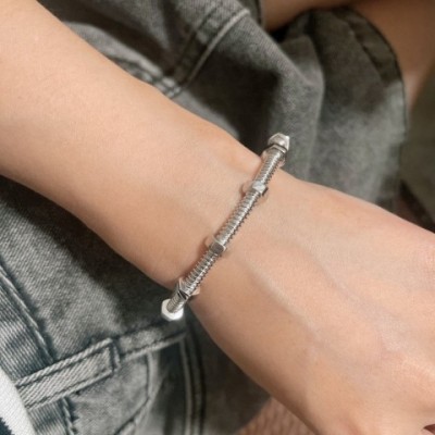 Luxury Women's Titanium Steel Bangle Bracelet, Waterproof, Fashion Classic and Versatile