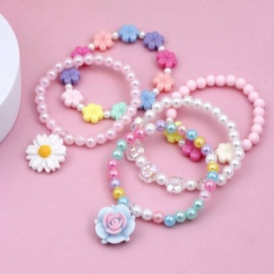 Cute Flower Beaded Bracelet Set for Girls