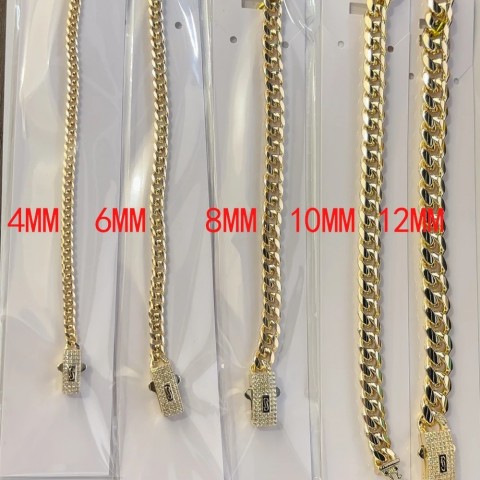 Monaco Style 6mm Copper Cuban Chain Customizable Anklet, Gold Plated, Women's