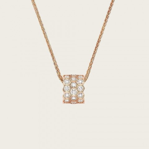 S925 Charming Honeycomb Pendant - Women's Fashionable Torque Necklace