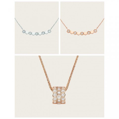 S925 Charming Honeycomb Pendant - Women's Fashionable Torque Necklace