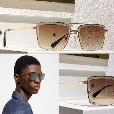 Super Vision Men's Golden Metal Square Sunglasses