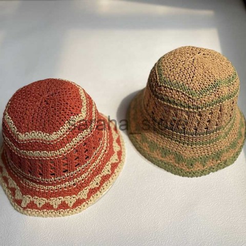 Rainbow Straw Beanie Skull Cap for Women - Summer Fashion Hats J230719