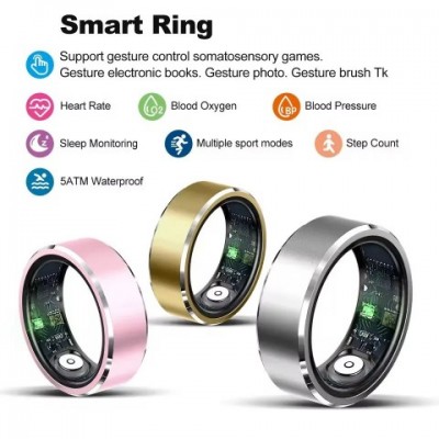 Smart Xiaomi Unisex Ring with Gesture Control & 5ATM Waterproof Heart Rate Monitoring