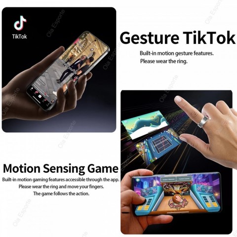 Smart Xiaomi Unisex Ring with Gesture Control & 5ATM Waterproof Heart Rate Monitoring