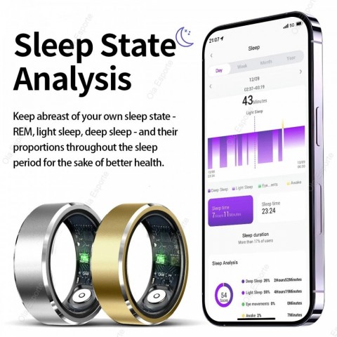 Smart Xiaomi Unisex Ring with Gesture Control & 5ATM Waterproof Heart Rate Monitoring