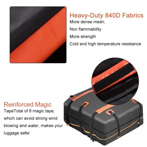 550L Waterproof Anti-Slip Car Rooftop Luggage Storage Bag with Reinforced Straps
