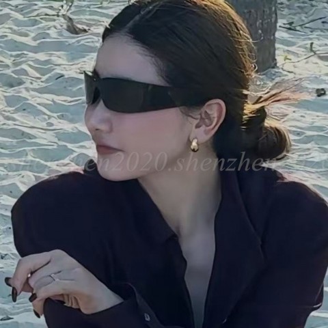 Luxury Curved Sunglasses with UV380 Protection for Women - Gift Box Included