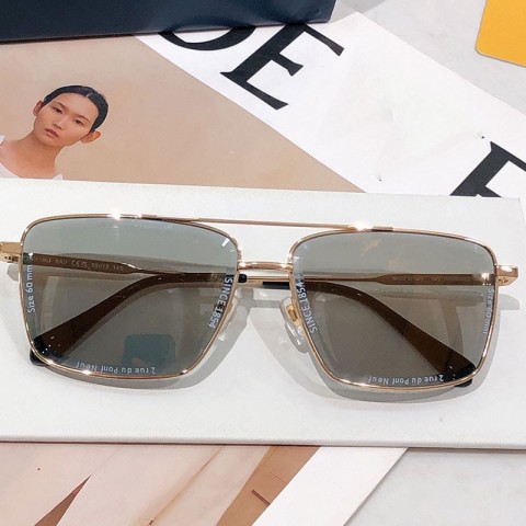 Super Vision Men's Golden Metal Square Sunglasses