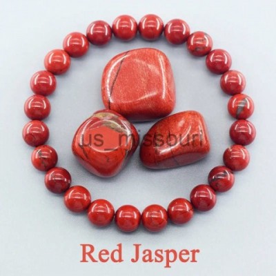 Natural Stone 5A Red Jasper Meditation Charm Bracelet for Women