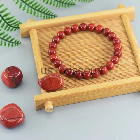 Natural Stone 5A Red Jasper Meditation Charm Bracelet for Women