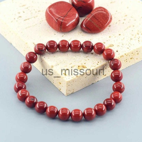 Natural Stone 5A Red Jasper Meditation Charm Bracelet for Women