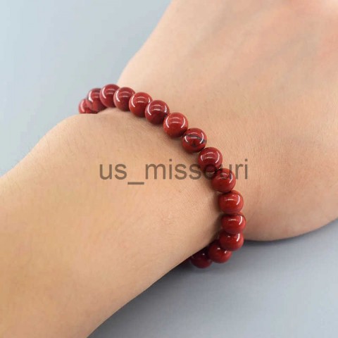 Natural Stone 5A Red Jasper Meditation Charm Bracelet for Women