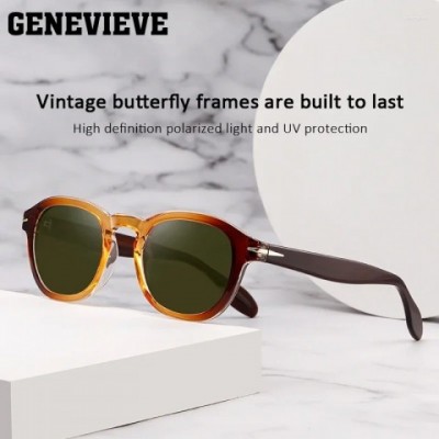 GENEVIEVE Men's UV380 Polarized Sunglasses S31129, Geometric Oval Frame