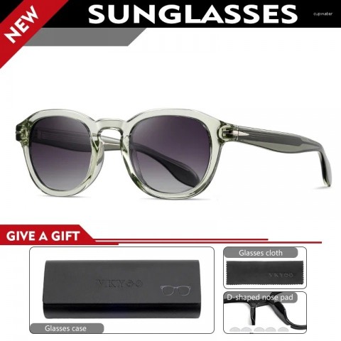 GENEVIEVE Men's UV380 Polarized Sunglasses S31129, Geometric Oval Frame