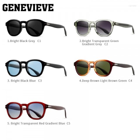 GENEVIEVE Men's UV380 Polarized Sunglasses S31129, Geometric Oval Frame