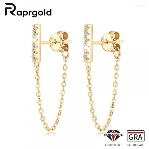 Stud Earrings with 1.4mm Moissanite in Sterling Silver by RAPRGOLD - Women's Jewelry