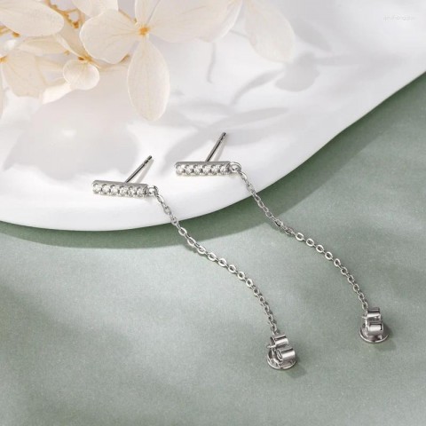 Stud Earrings with 1.4mm Moissanite in Sterling Silver by RAPRGOLD - Women's Jewelry
