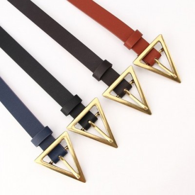 Ladies Alloy Geometric Buckle Belt - Korean Style PU Narrow Belt