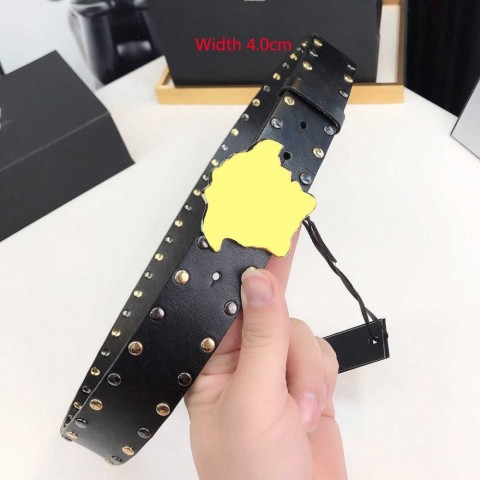 Luxury Cowhide Leather Belts for Men & Women with Letter Buckle