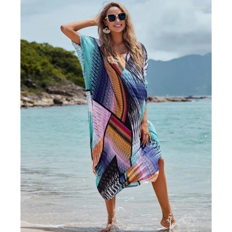 Colorful Bohemian Beach Cover-Up Dress for Women
