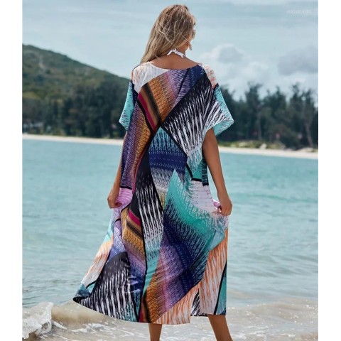 Colorful Bohemian Beach Cover-Up Dress for Women