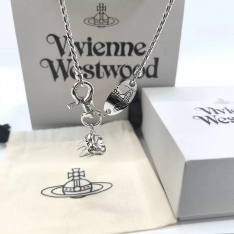 High Quality Viviennen Punk Necklace for Men with Antique Copper Plated Pearl Pendants
