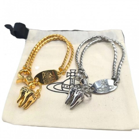 High Quality Viviennen Punk Necklace for Men with Antique Copper Plated Pearl Pendants