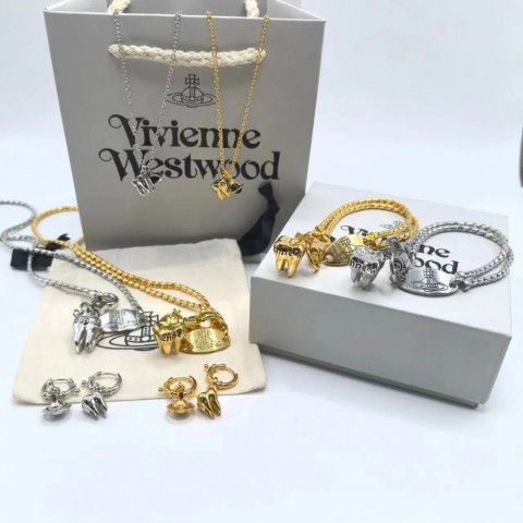 High Quality Viviennen Punk Necklace for Men with Antique Copper Plated Pearl Pendants
