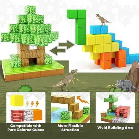 Build Mine Magnet World Set - Educational STEM Toys for Creative Boys Age 3+