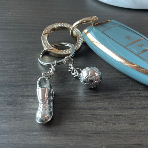 Soccer Passion Unisex Keychains - Stainless Steel Ball Design