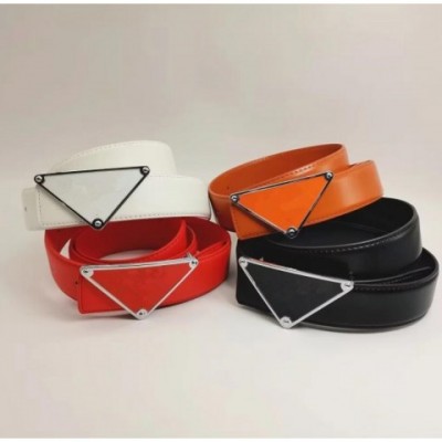 Luxury Unisex Leather Belts with Silver Gold Buckles